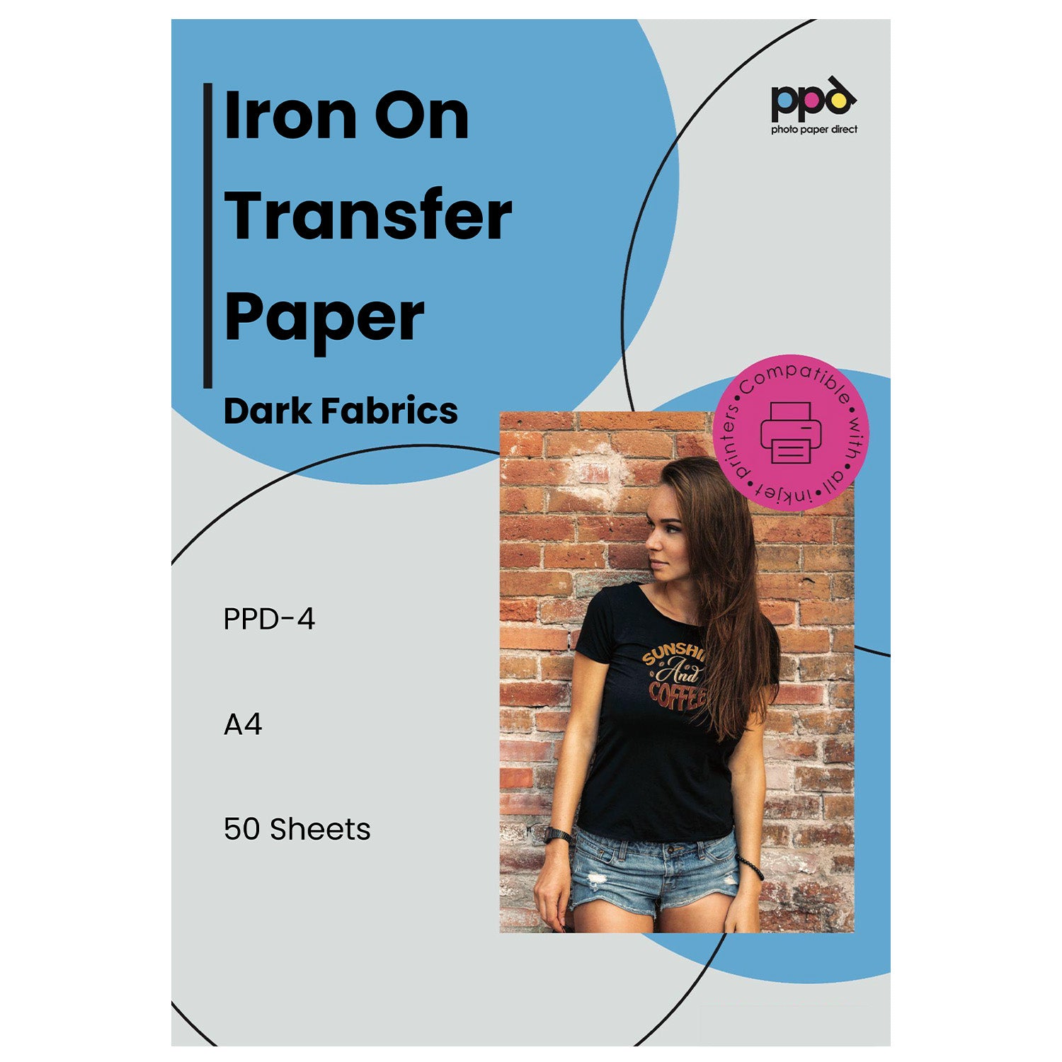 PPD Inkjet Iron-On Dark Transfer Paper A4 PPD-4