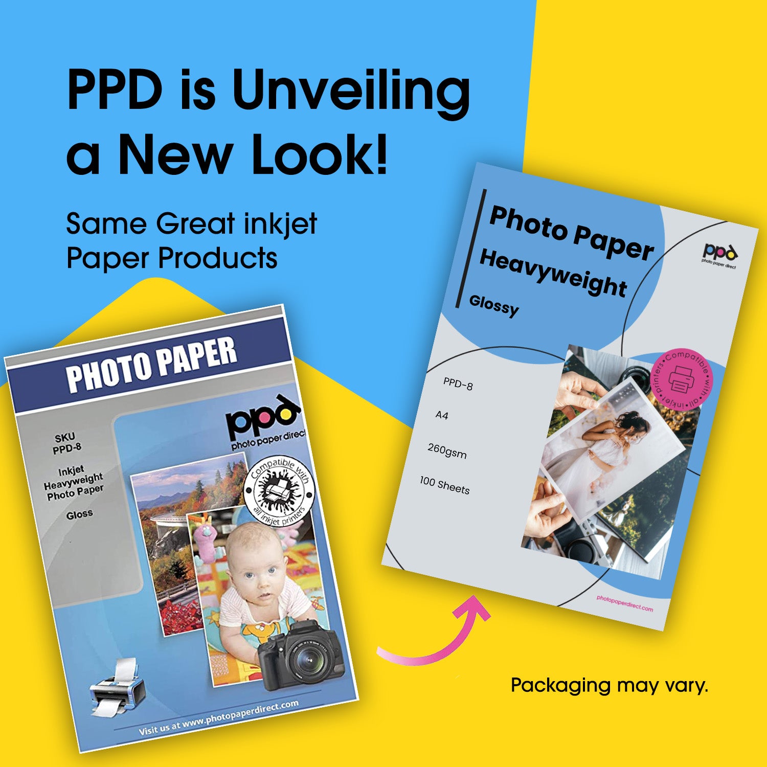 PPD Inkjet Heavyweight Photo Paper Glossy 64lb. 240gsm 10.9mil A4 PPD-8