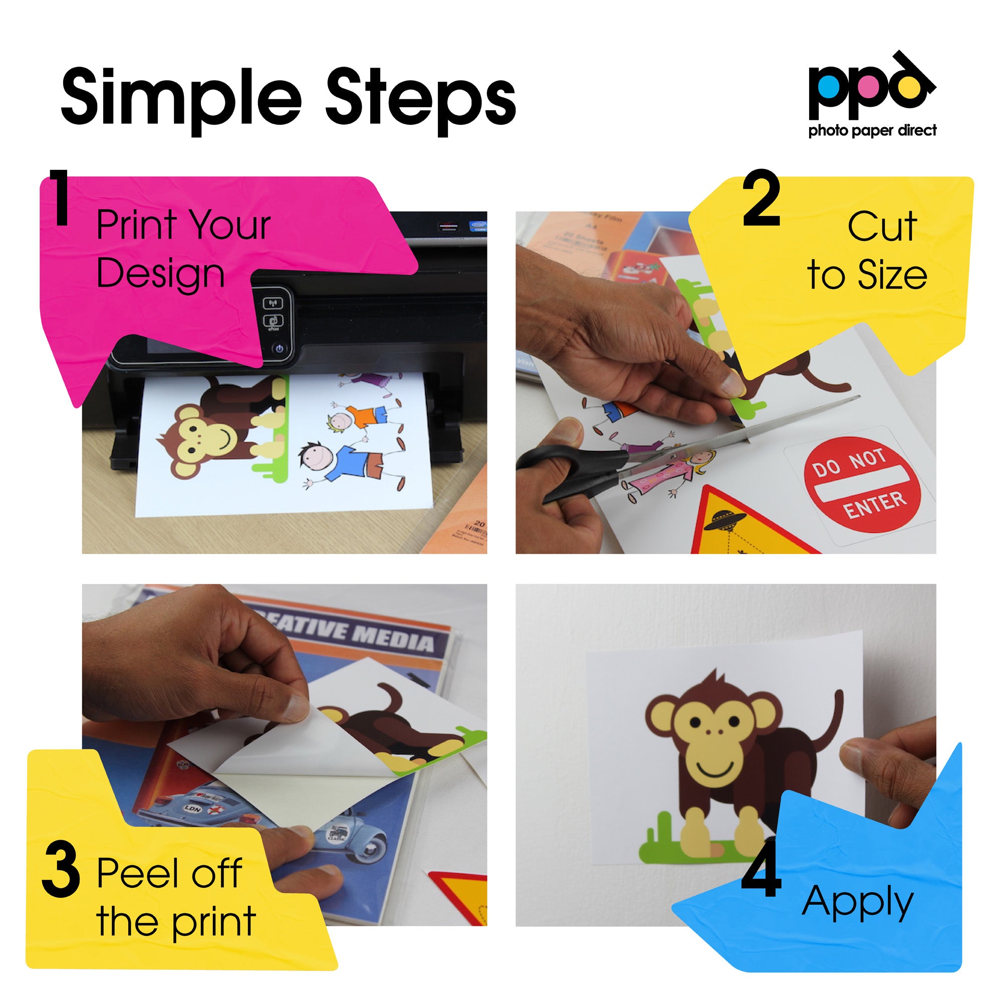 PPD Inkjet Vinyl Self-Adhesive Matt 4.1mil A4 PPD-38