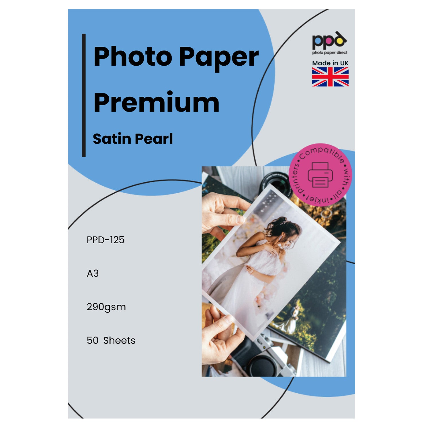 PPD Inkjet Premium Photo Paper Satin A3 290gsm PPD-125