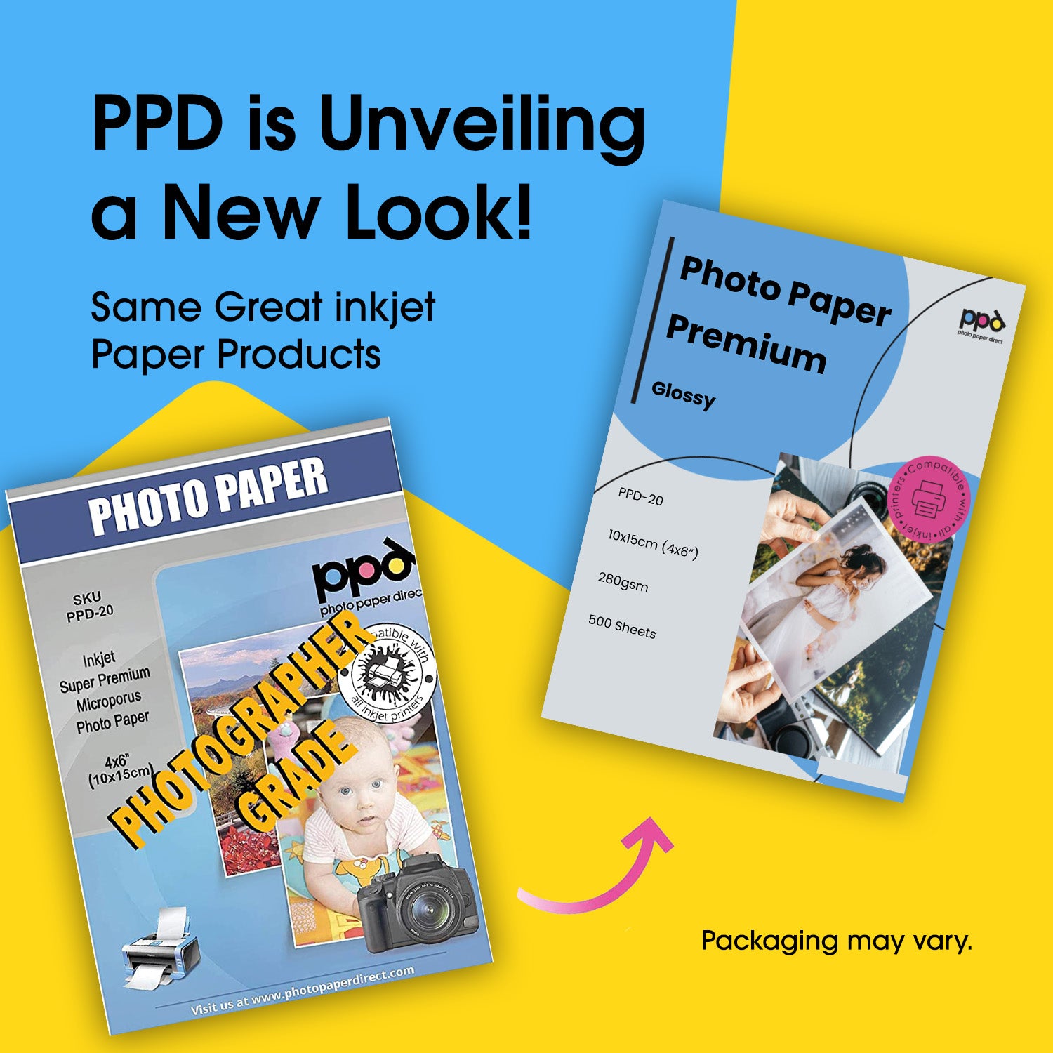 PPD 6x4 Inkjet High Gloss Photo Paper 280gsm Heavyweight Instant Dry and Water-Resistant PPD-20