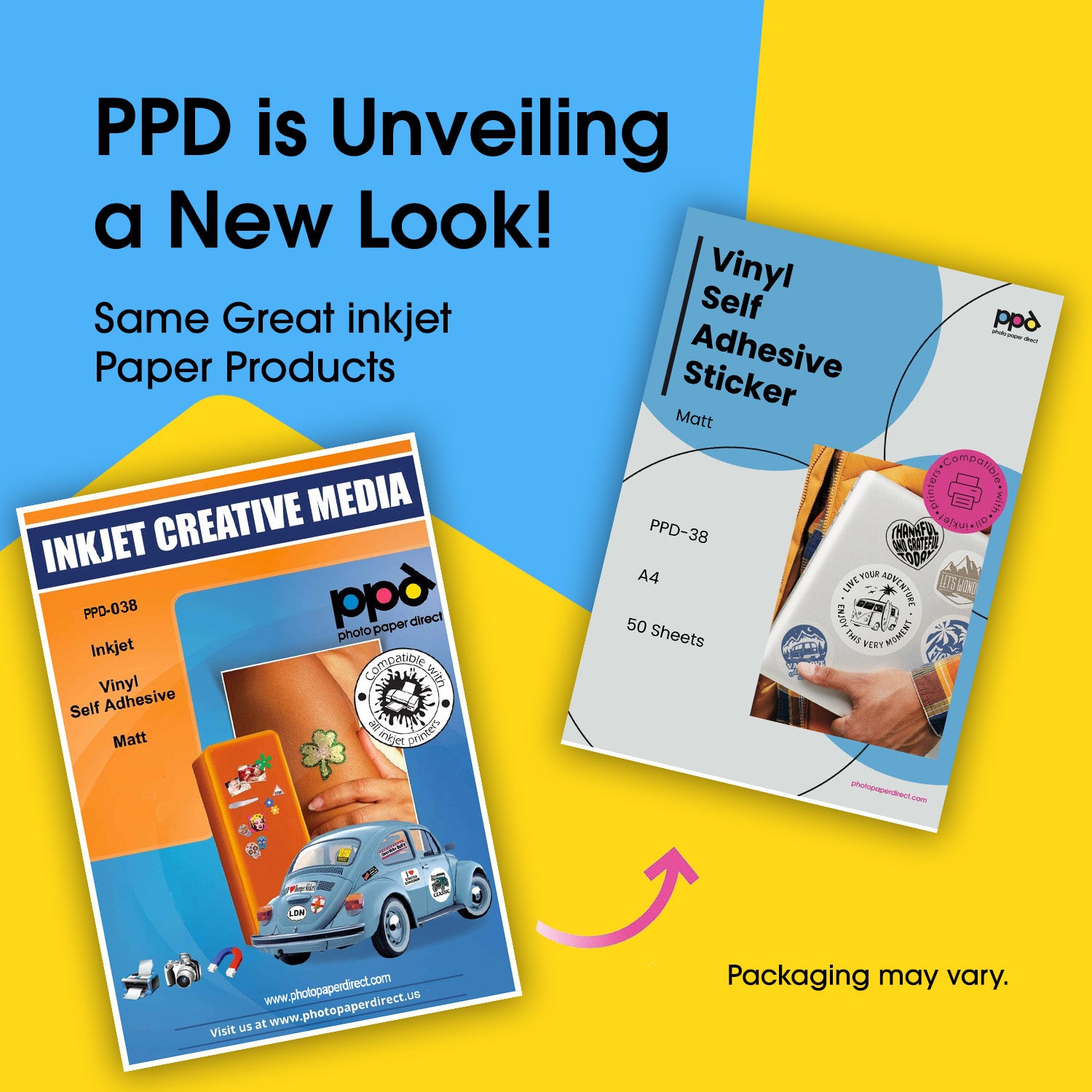 PPD Inkjet Vinyl Self-Adhesive Matt 4.1mil A4 PPD-38