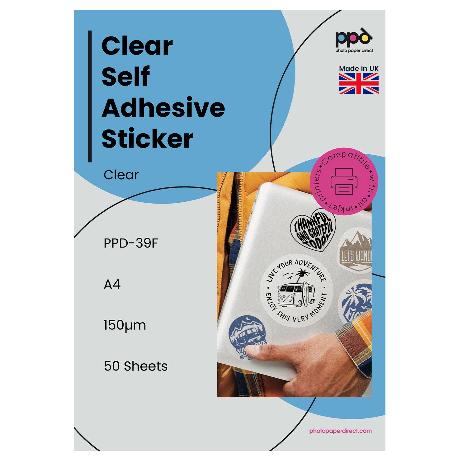 PPD Inkjet Vinyl Self-Adhesive Clear Frosty 4.7m A4 PPD-39F