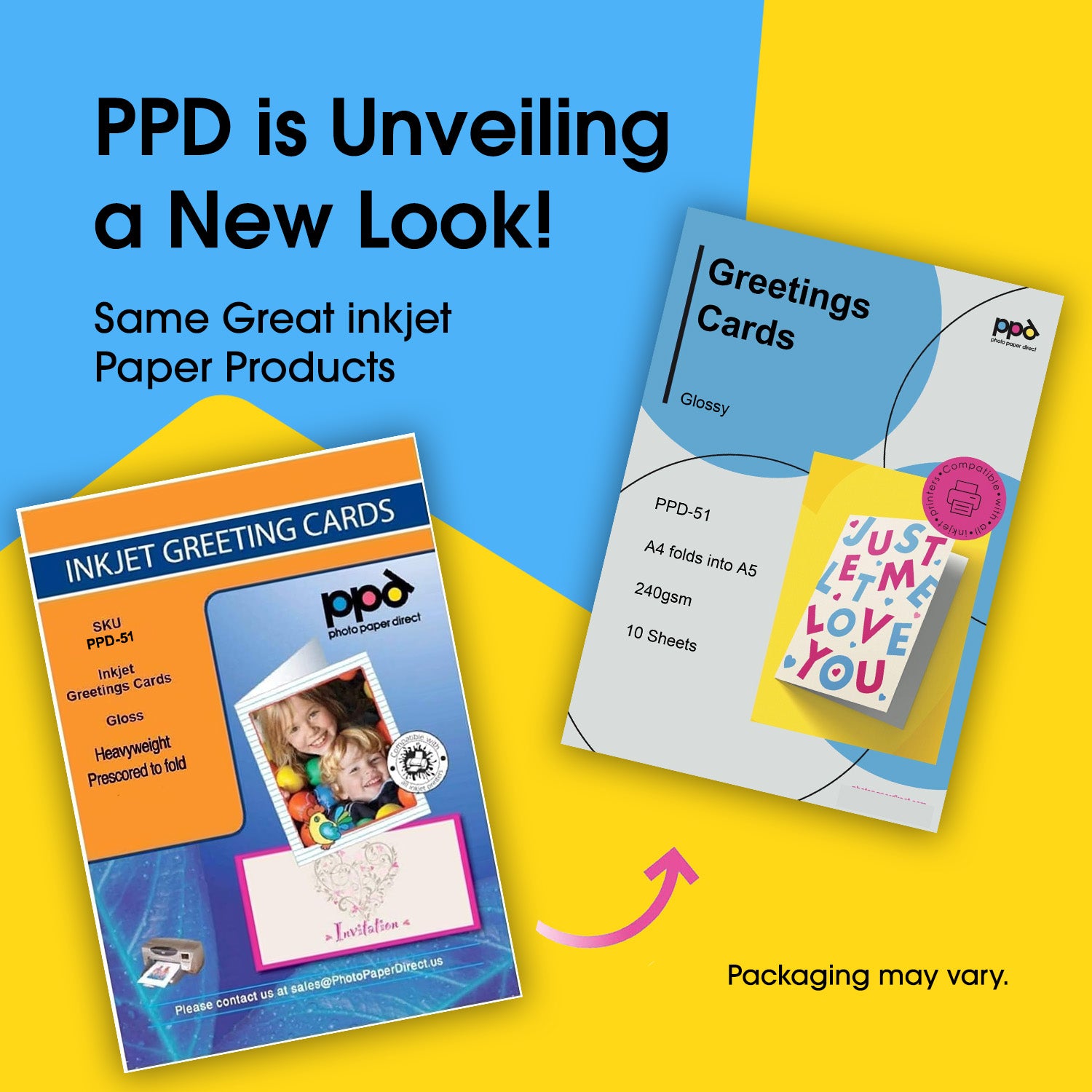 PPD Inkjet Printable Greeting Cards Glossy 240gsm A4 PPD-51