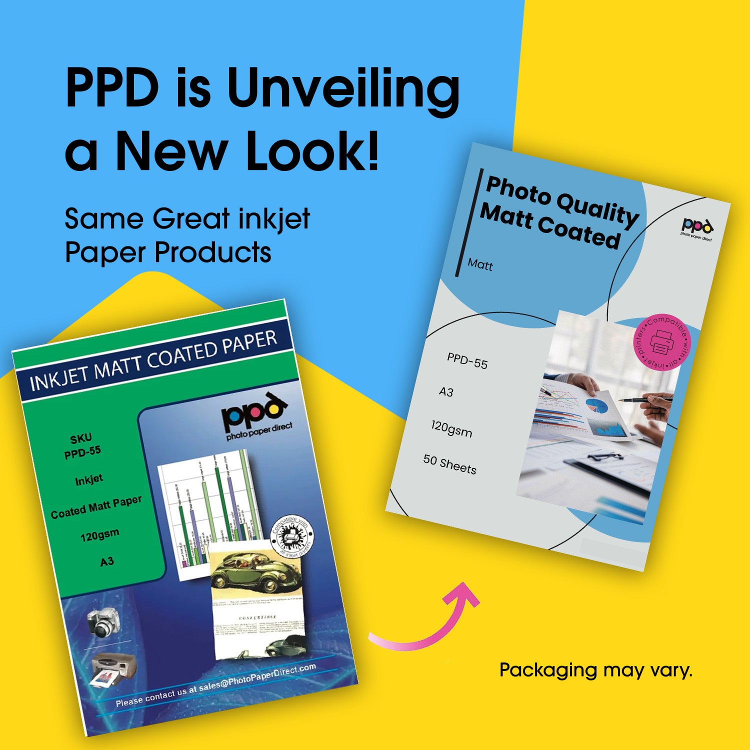 PPD Inkjet Photo Quality Matt Brochure Paper single sided 120gsm A3 PPD-55