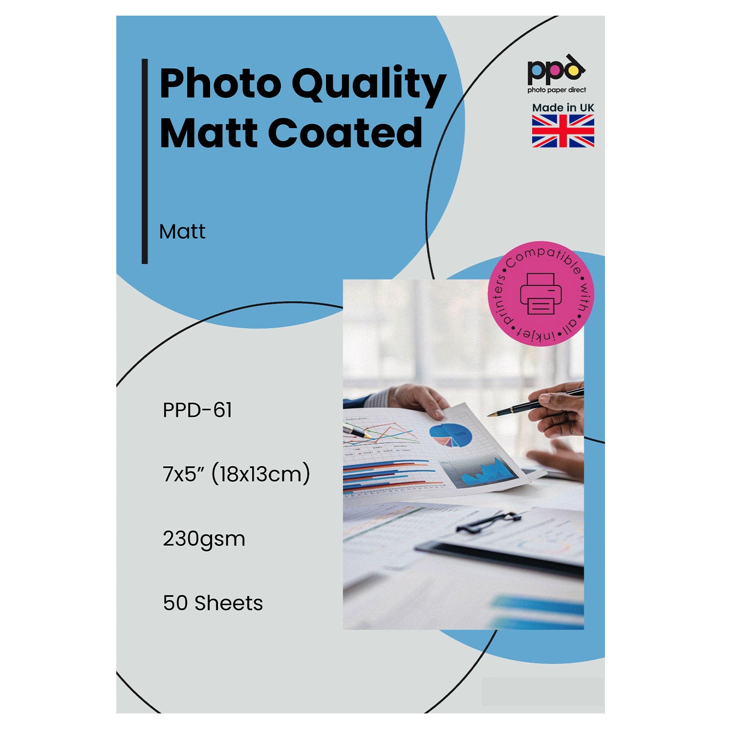 PPD Inkjet High Resolution Matt Paper ~13 x 18cm 5 x 7” (230gsm) PPD-61