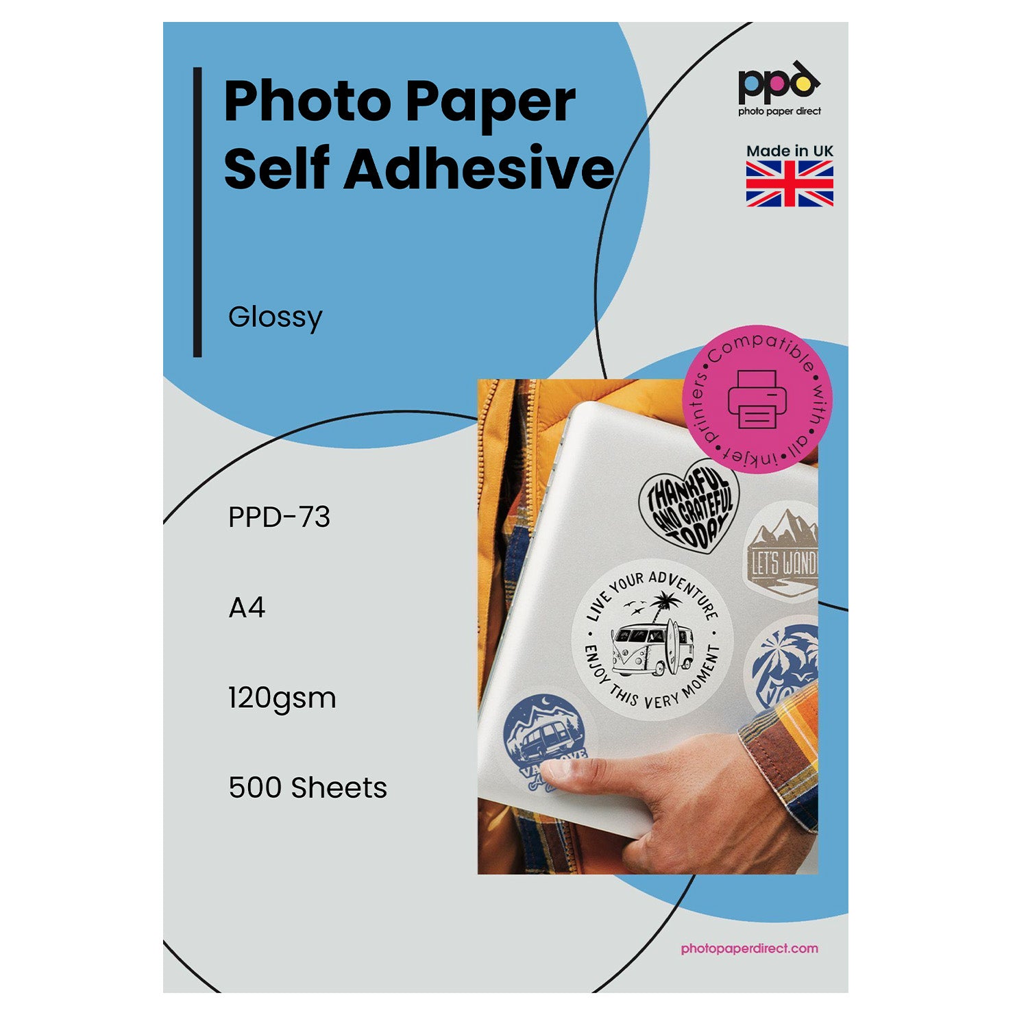 PPD Glossy Sticker Paper A4 120g Self Adhesive PPD-73