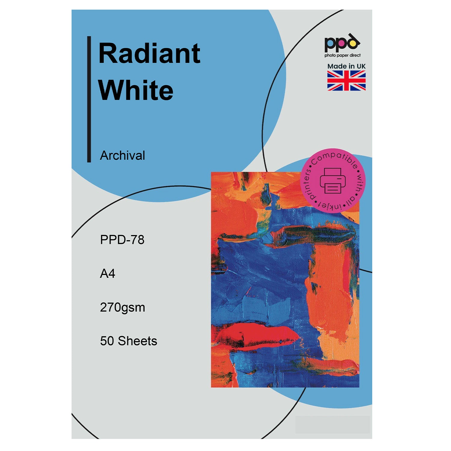 PPD Inkjet Photo Radiant White Giclee Paper 270gsm A4 PPD-78