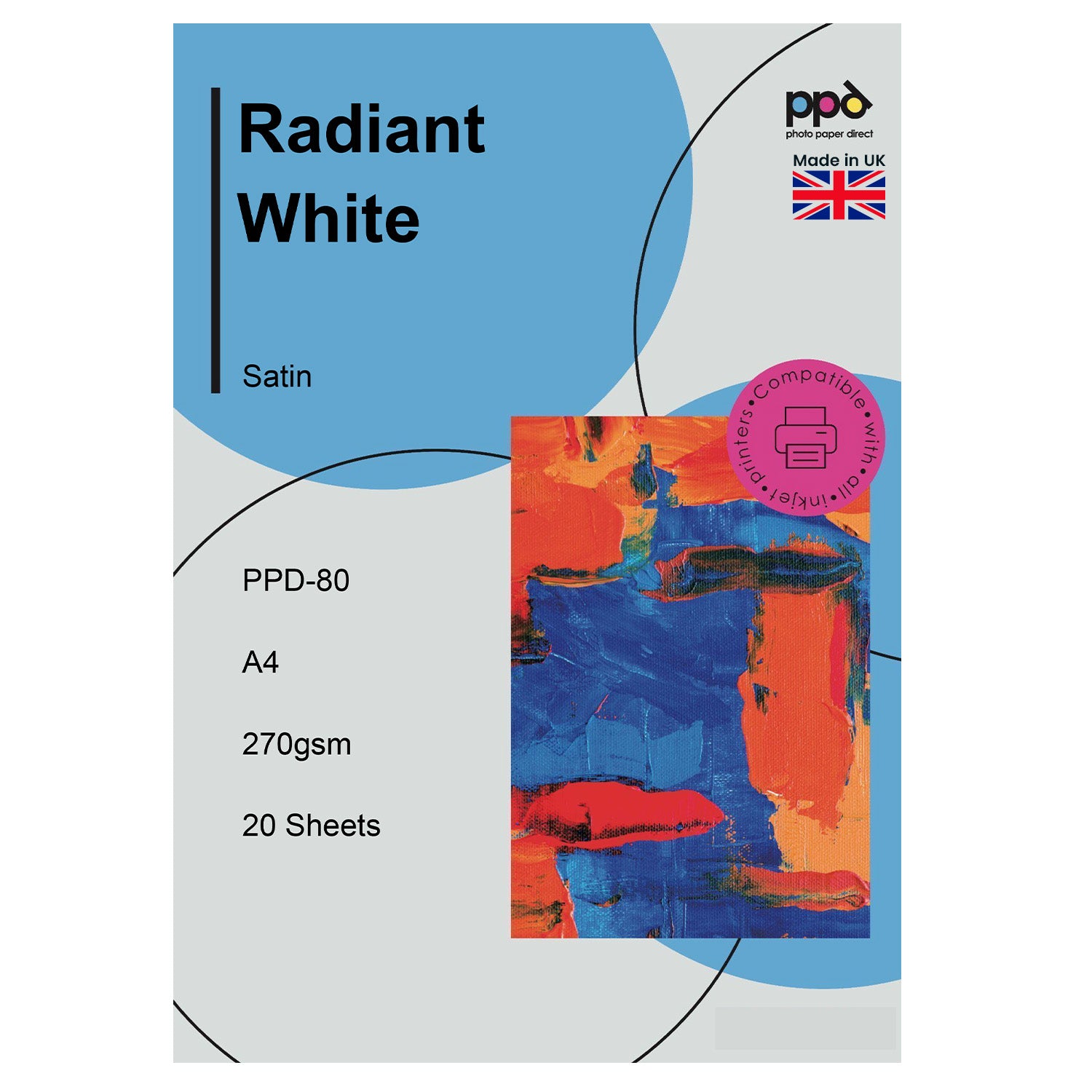 PPD Inkjet Photo White Satin ‘Baryta’ Paper A4 72lbs 270gsm PPD-80