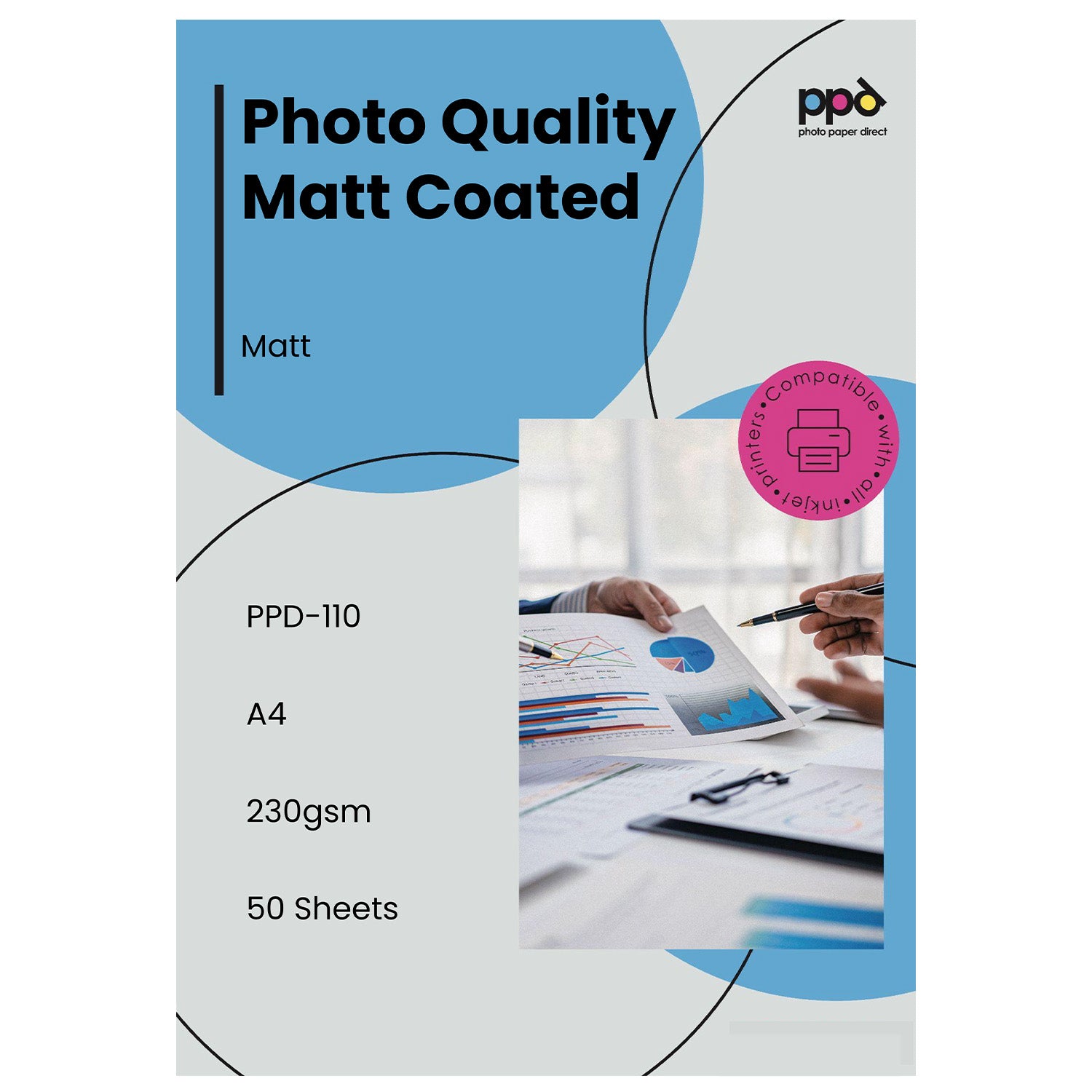 PPD Inkjet Matt Photo Quality Paper 230gsm A4 Hi Res PPD-110 ...