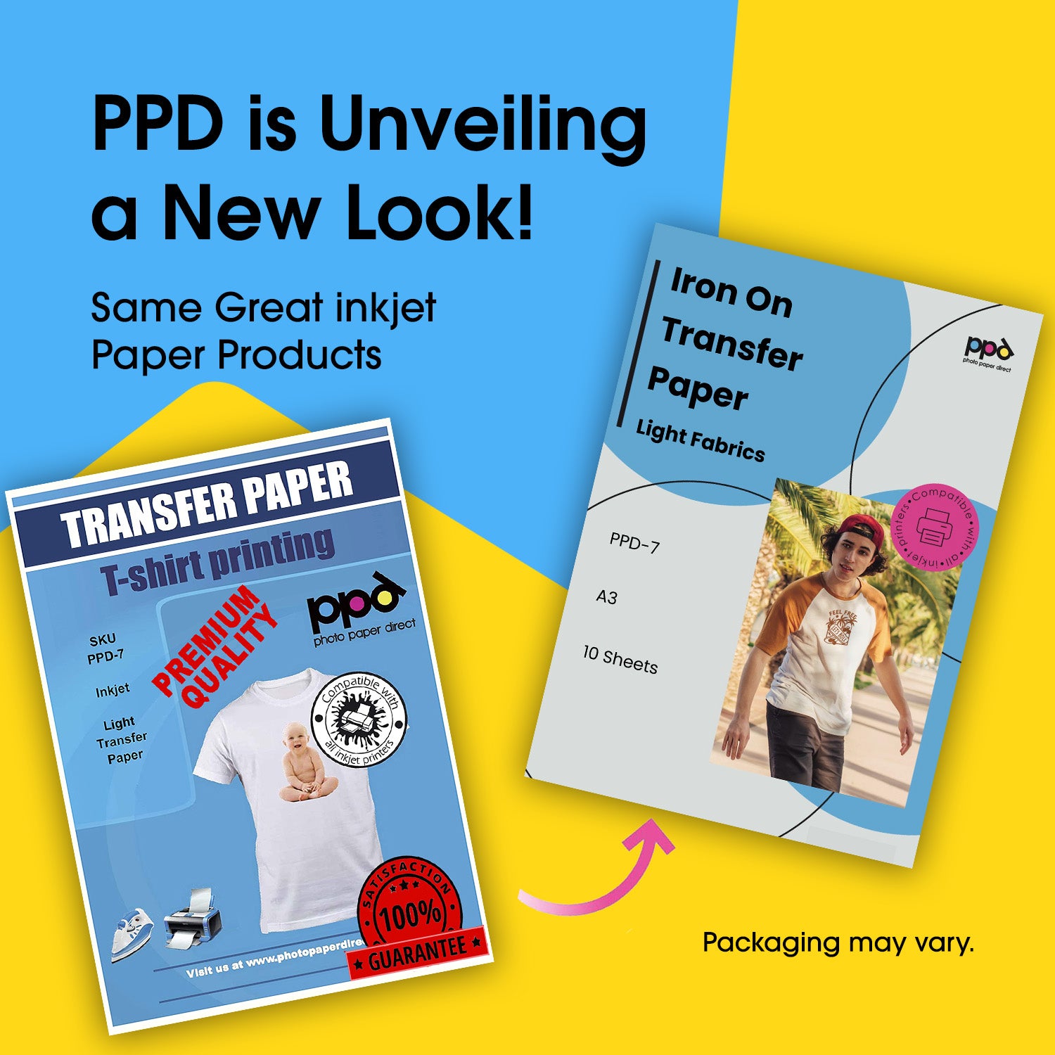 PPD Inkjet Iron-On Light Transfer Paper A3 PPD-7