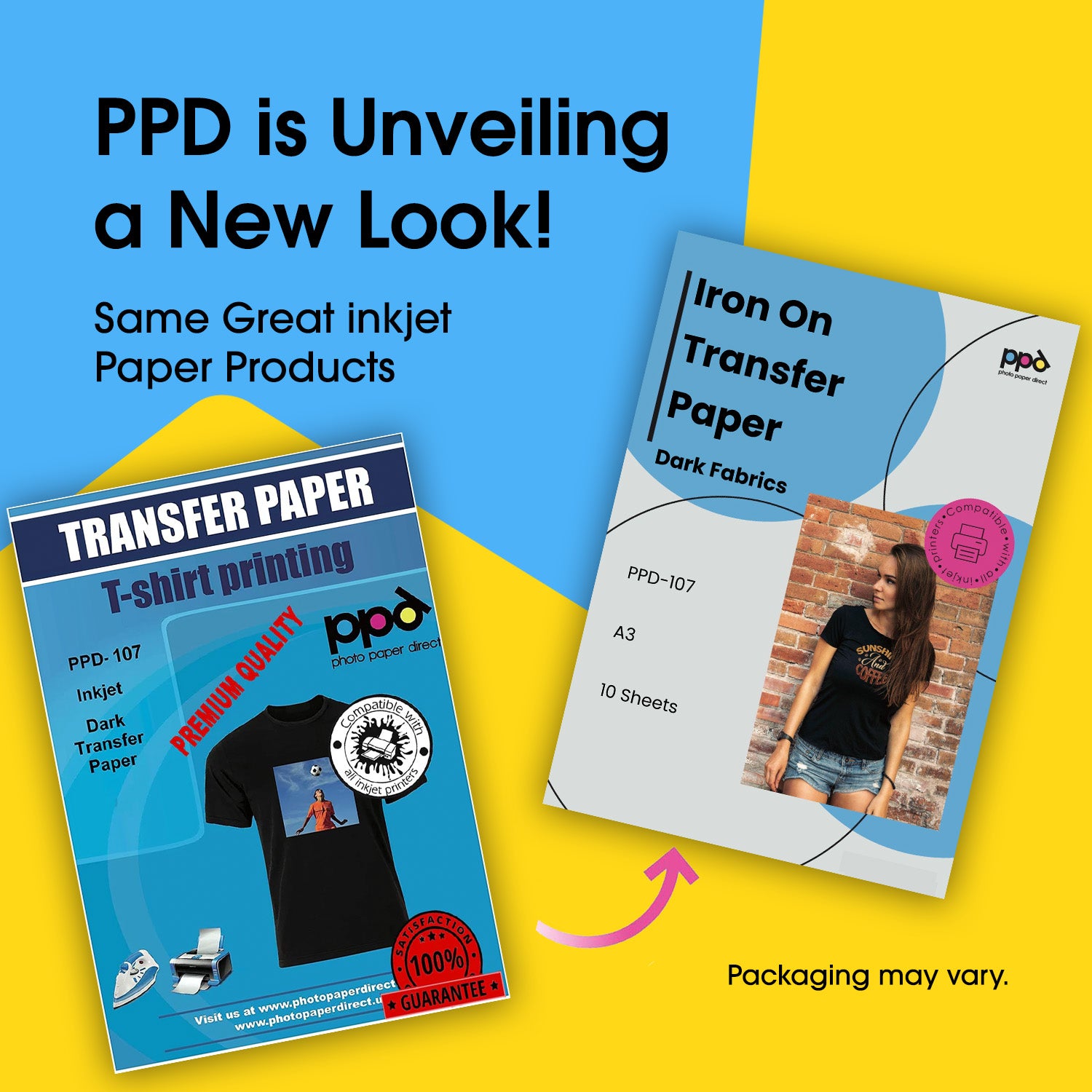 PPD Inkjet Iron-On Dark Transfer Paper A3 PPD-107