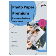 PPD Inkjet Premium Photo Paper Satin A4 70lb (290gsm) PPD-124