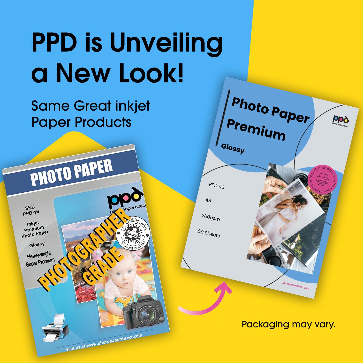 PPD Inkjet Premium Photo Paper Gloss A3 72lb (280gsm) 10.5mil PPD-16