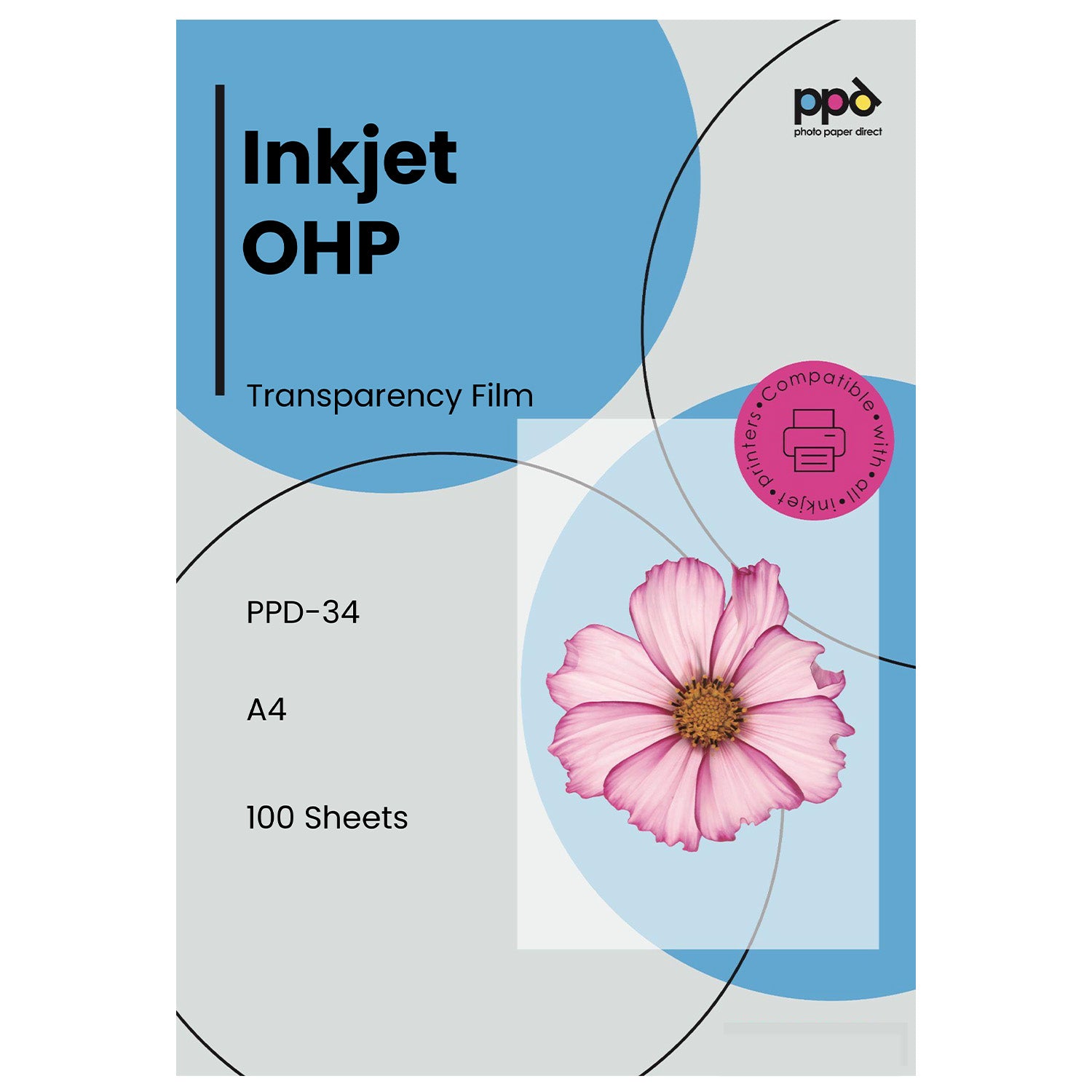 PPD Inkjet Transparencies Overhead Projector Film (OHP Film) A4 PPD-34