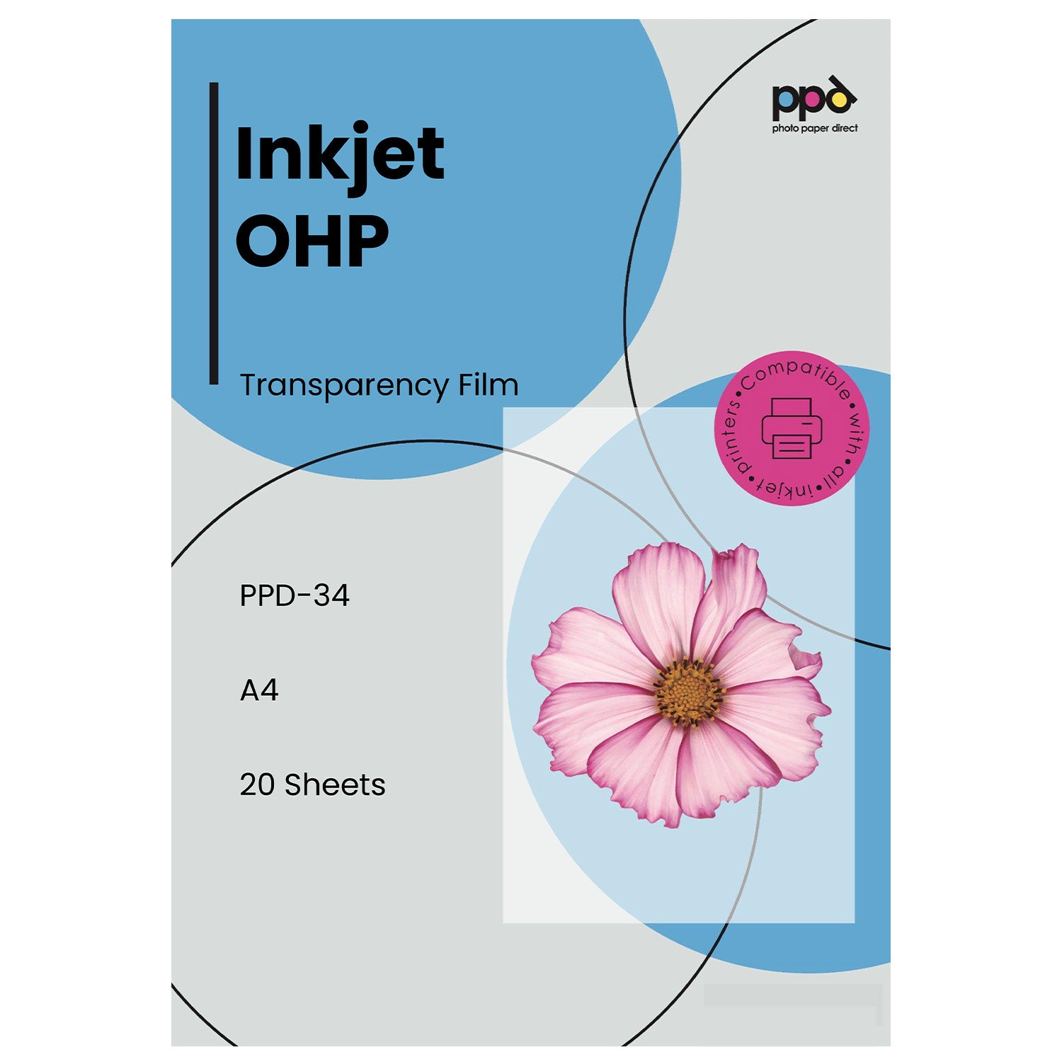 PPD Inkjet Transparencies Overhead Projector Film (OHP Film) A4 PPD-34