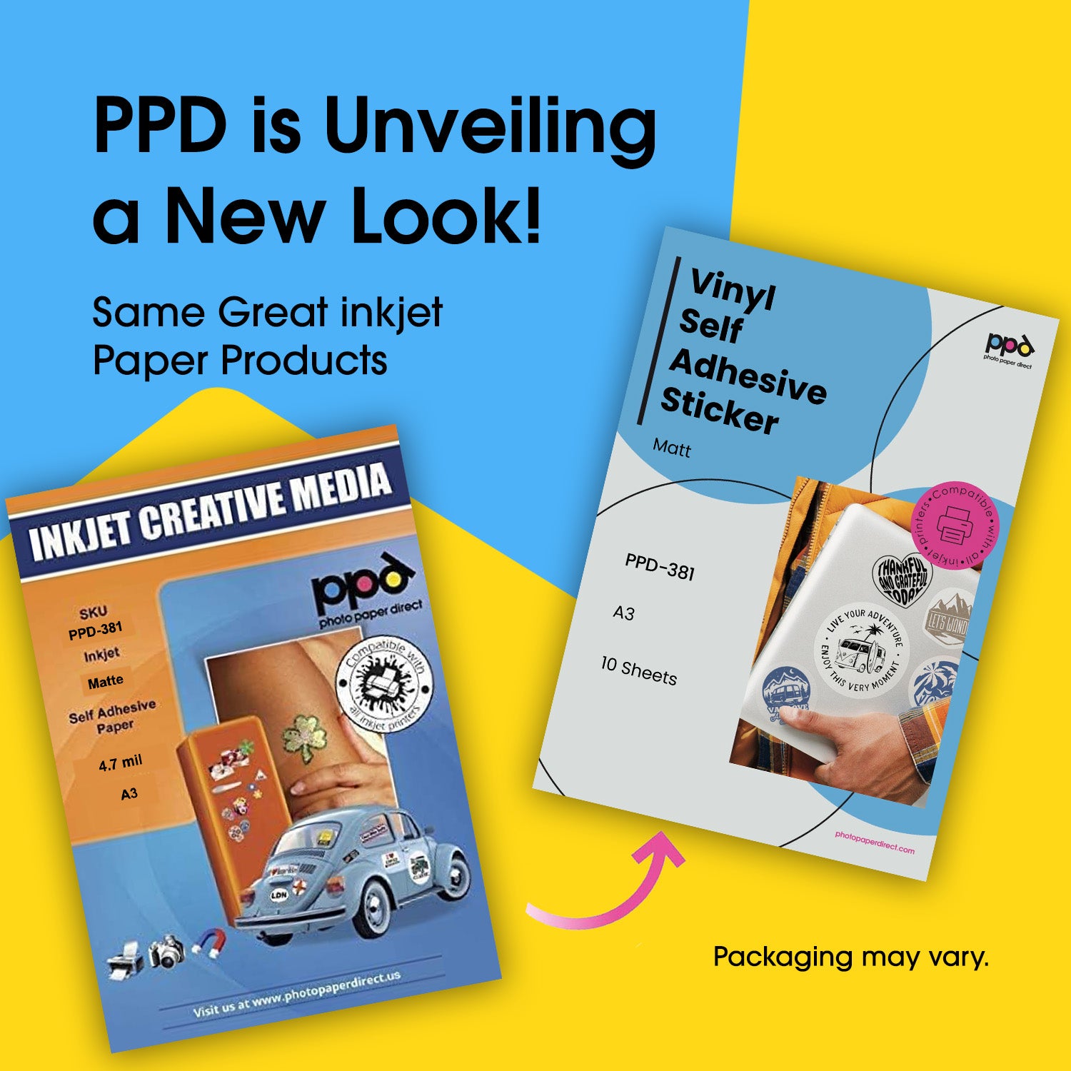 PPD Inkjet Self Adhesive Sticker Matt A3 4.7mil PPD-381