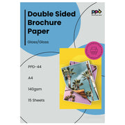 PPD A4 Premium Inkjet Photo Paper Double Sided Glossy 180g for Photos, Brochures, Calendars and Photo Albums PPD-44