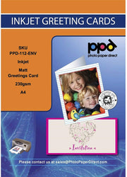 PPD Inkjet Matt Greeting Cards A4 210gsm with Envelopes x 50 PPD-112-ENV-50