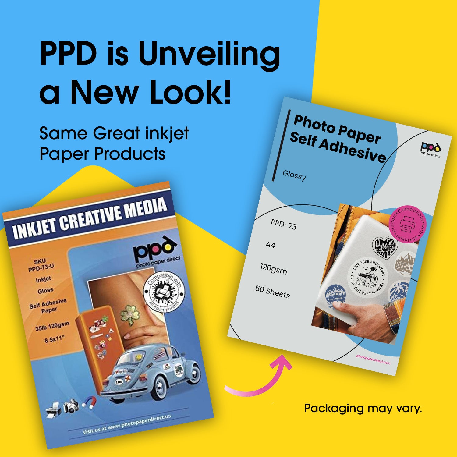 PPD Glossy Sticker Paper A4 120g Self Adhesive PPD-73