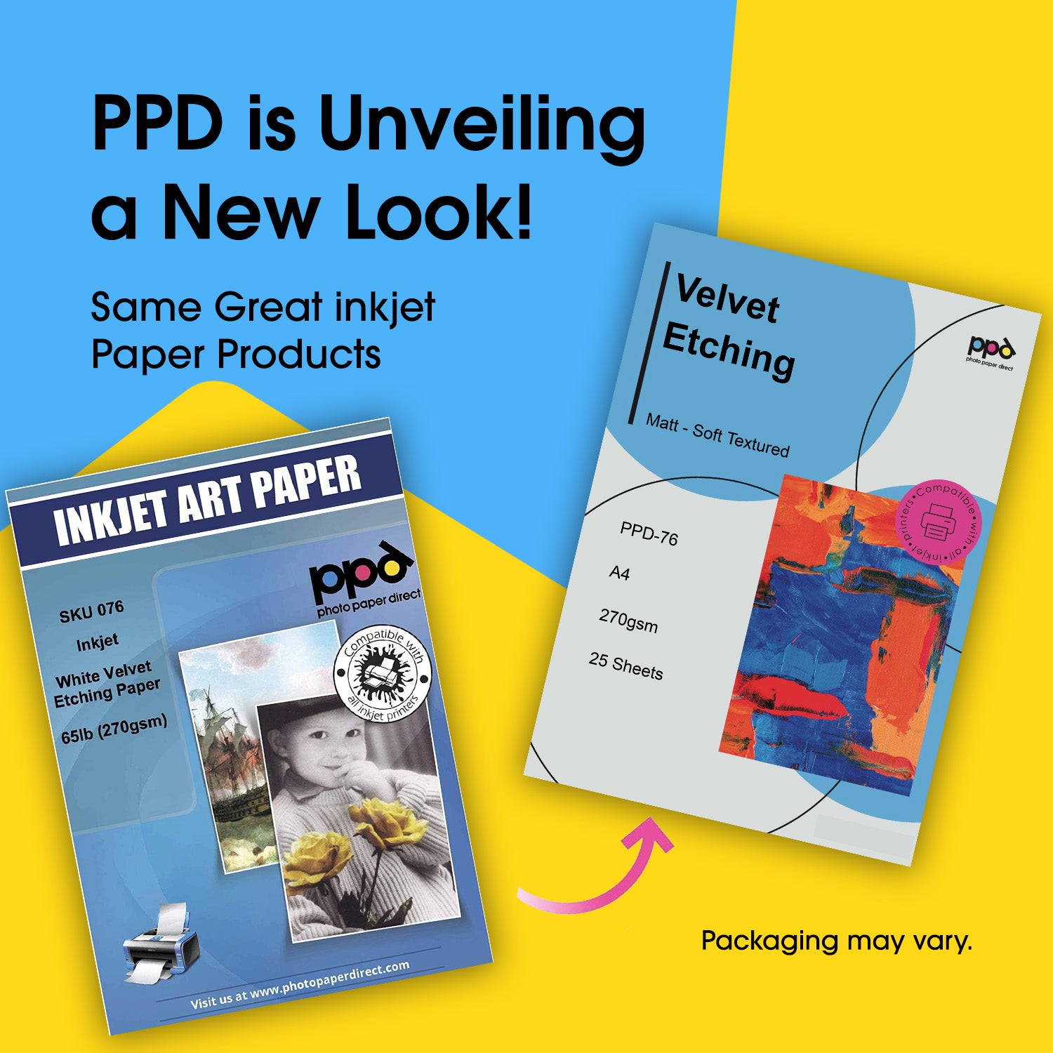 PPD Inkjet White Giclee Archival Velvet Fine Art Printer Paper A4 72lbs 270gsm PPD-76