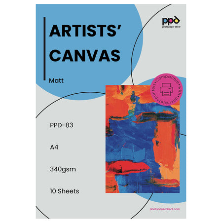 PPD Inkjet Printable Canvas 100% Real Cotton 340g 125lb 17mil A4 PPD-83