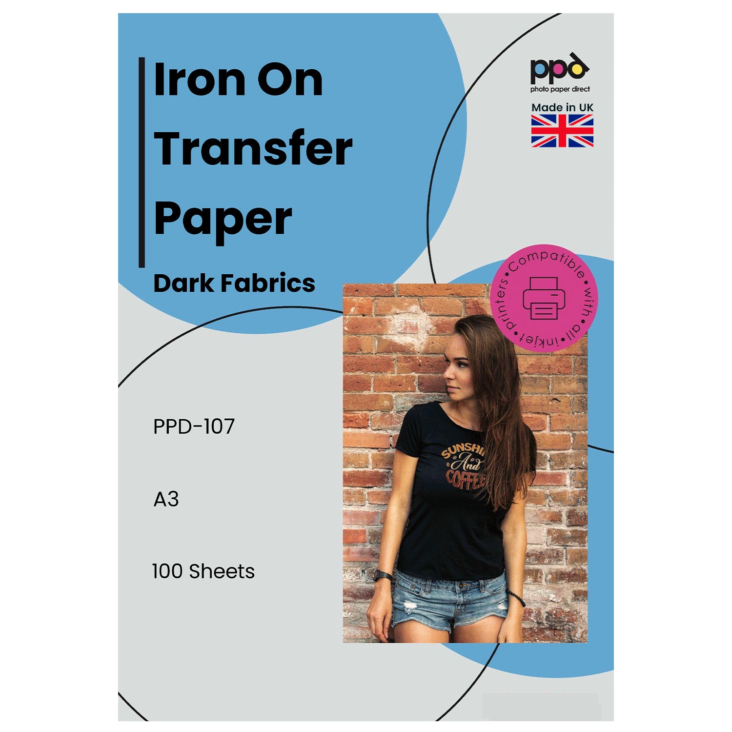 PPD Inkjet Iron-On Dark Transfer Paper A3 PPD-107