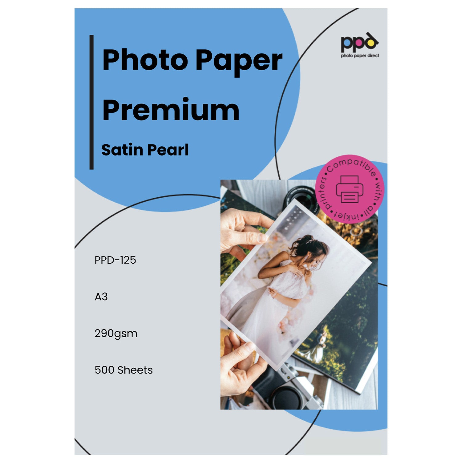 Inkjet Satin Super Premium Archival Photo Paper A3 74lbs. 290gsm 10.8mil - PPD-125