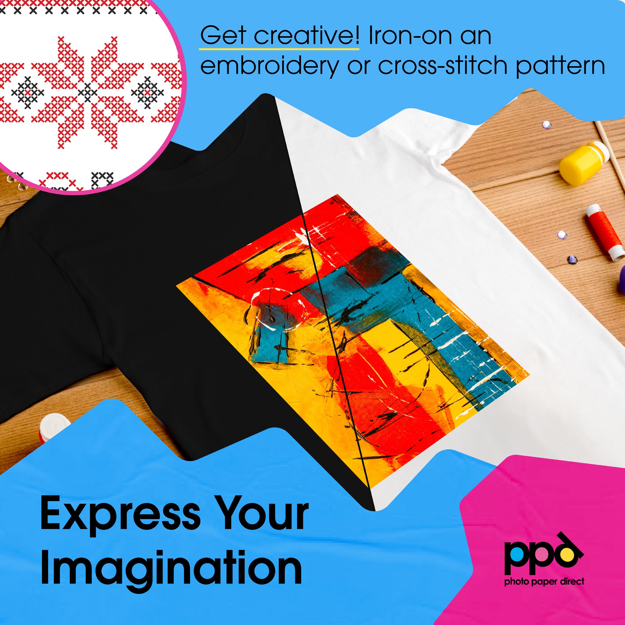 PPD Inkjet Iron On MULTIPACK 20 Light and 20 Dark Transfer Paper A4 PPD-5