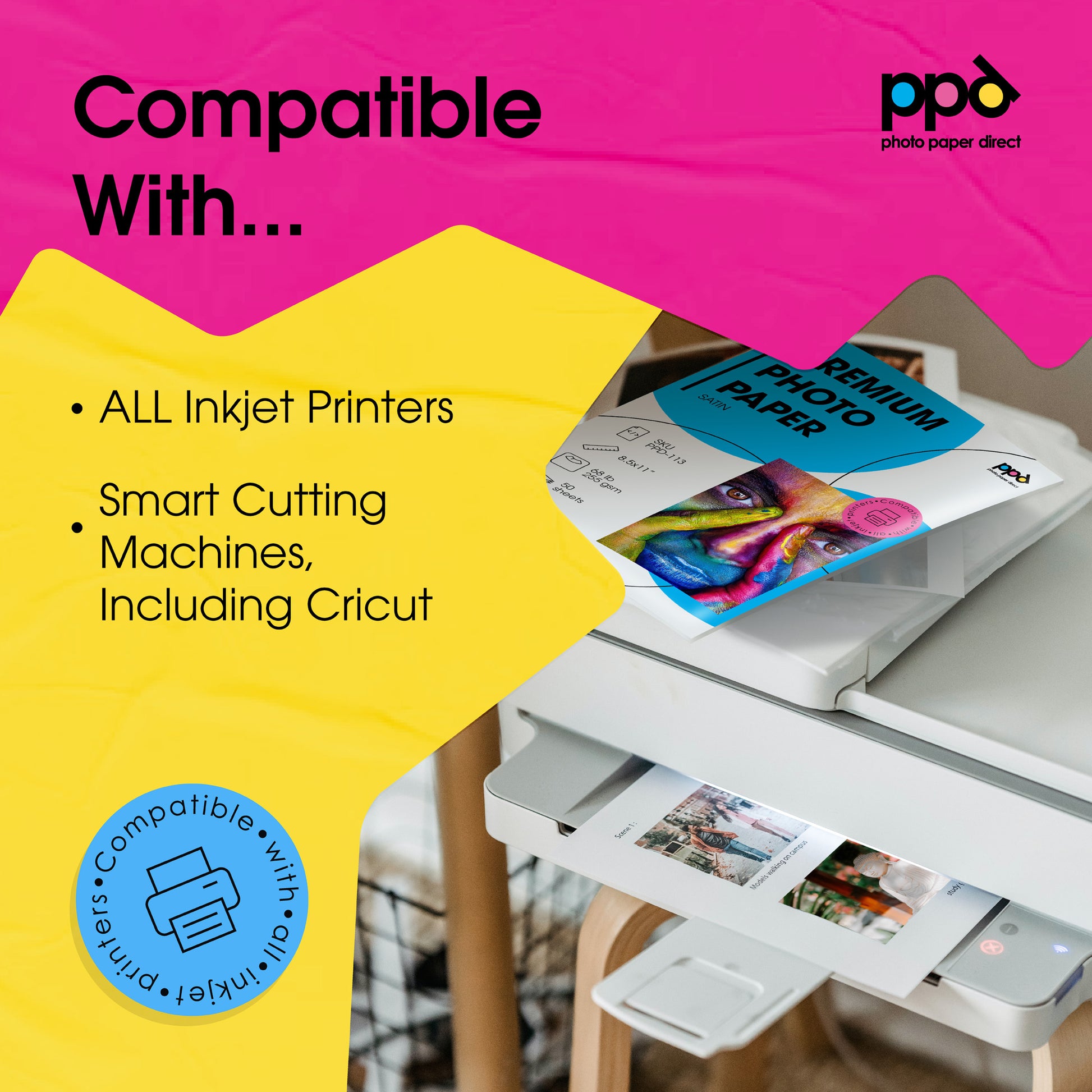 PPD A4 x 50 vel Inkjet Fotopapier 200 g/m2 Zijdeglans/Satijn - professionele kwaliteit, direct droog en watervast PPD-68-50 PPD A4 x 50 vel Inkjet Fotopapier 200 g/m2 Zijdeglans/Satijn - professionele kwaliteit, direct droog en watervast PPD-68-50