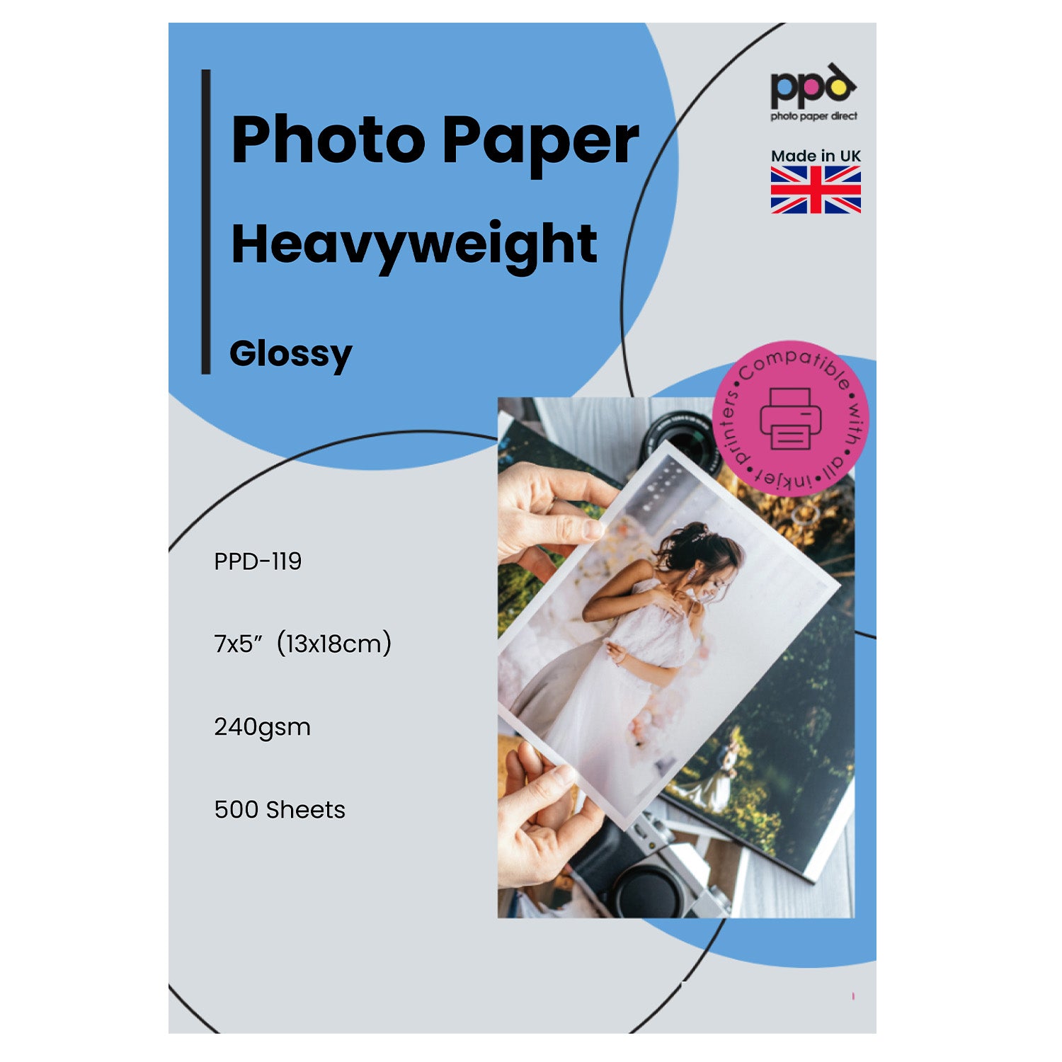 PPD Inkjet Heavyweight Photo Paper Glossy 240gsm 5 x 7" PPD-119