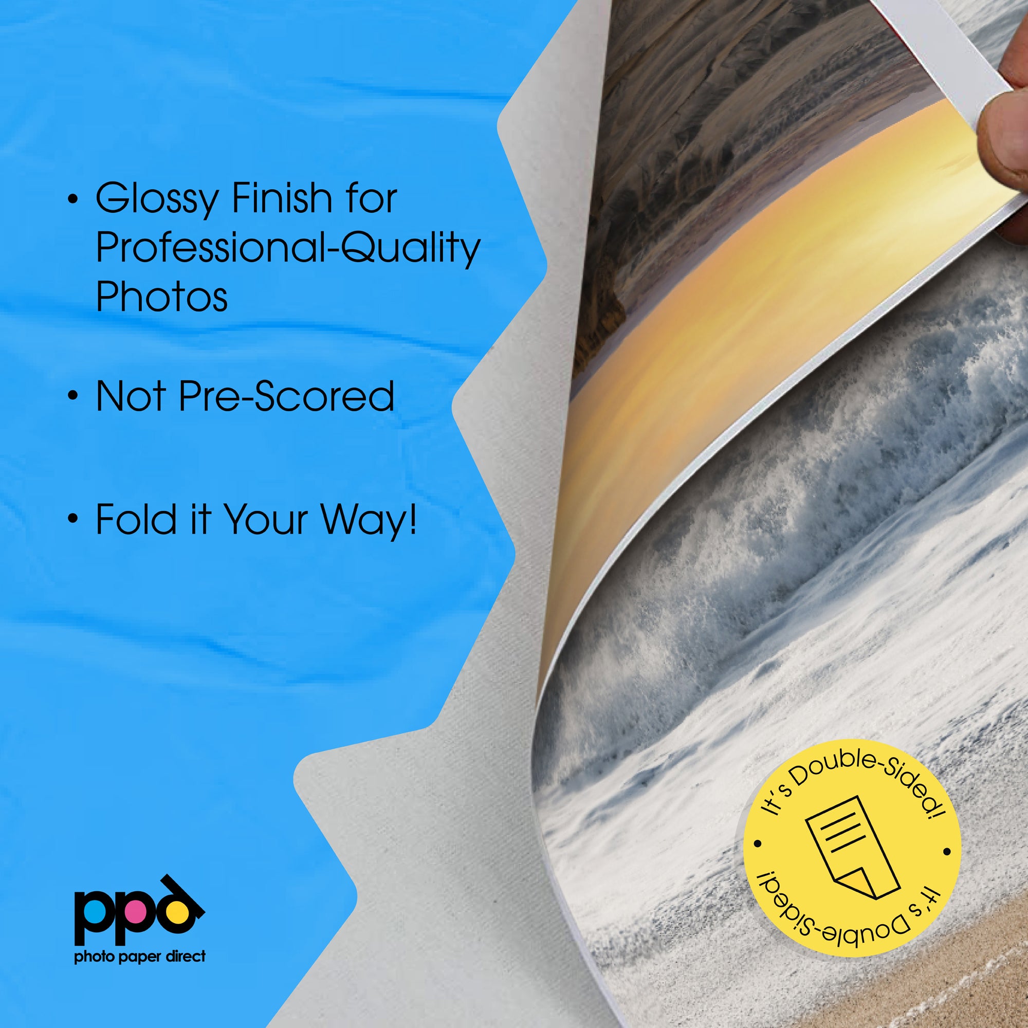 PPD Inkjet Photo Paper Double Sided Gloss/Gloss 49lb. 180gsm 9.9mil A3 PPD-106