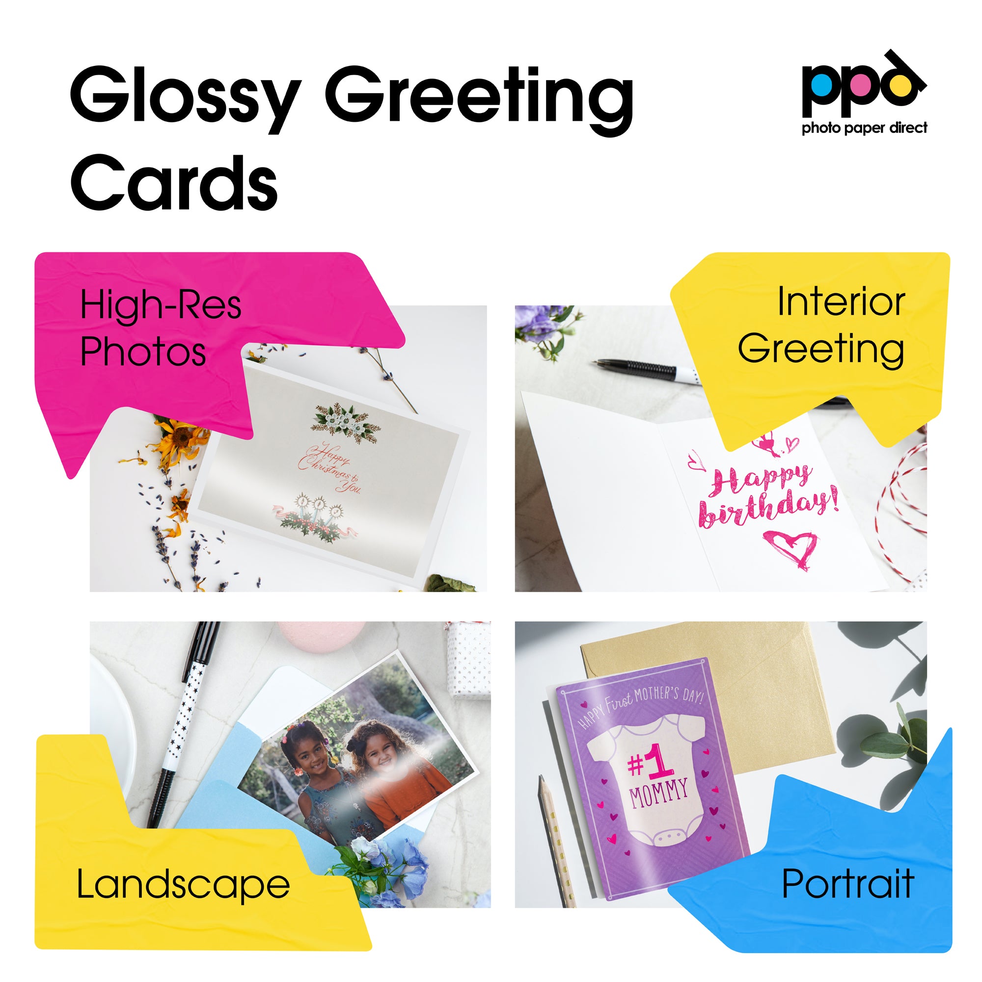 PPD Inkjet Printable Greeting Cards Glossy 240gsm A4 PPD-51
