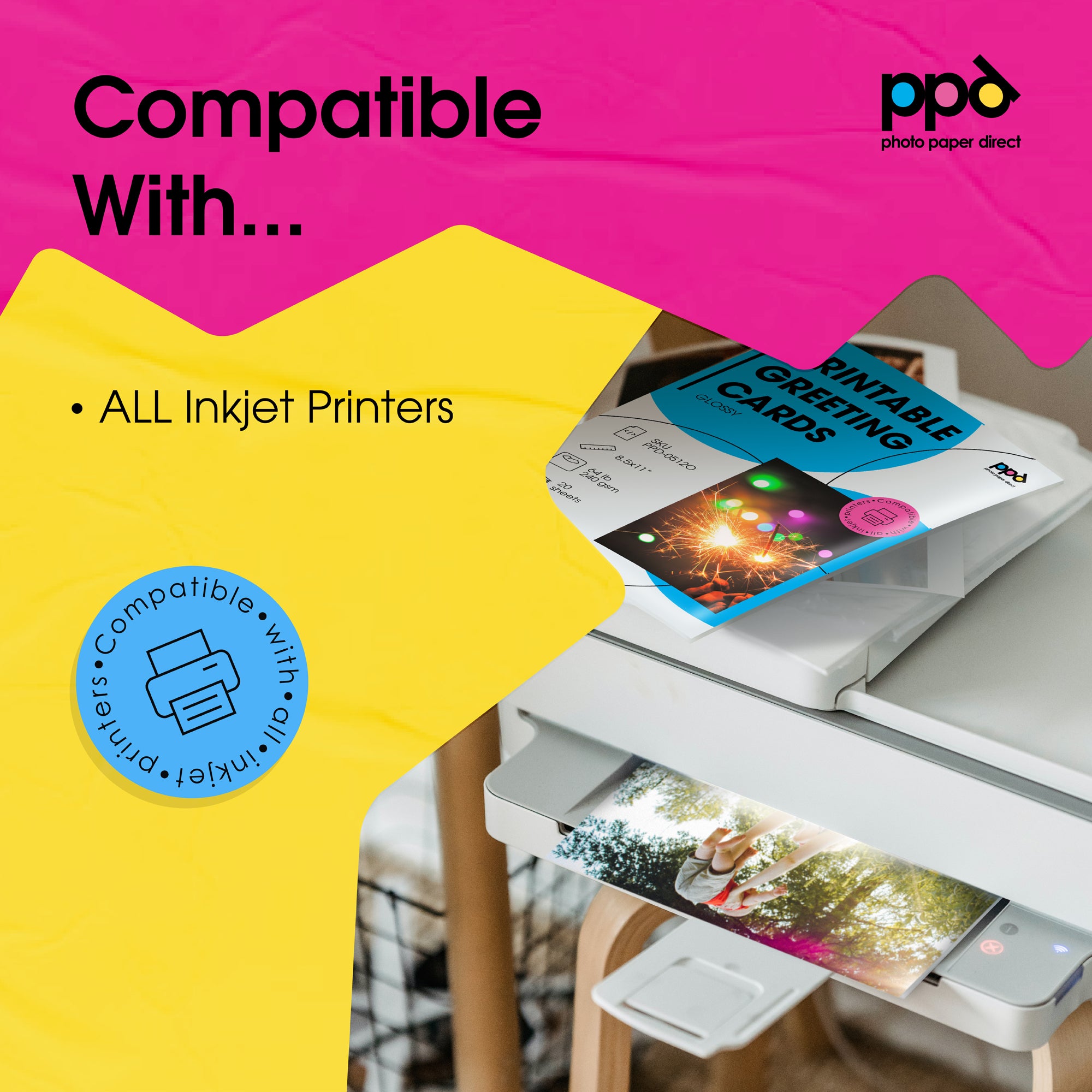 PPD Inkjet Printable Greeting Cards Gloss Heavyweight 260gsm PPD-50