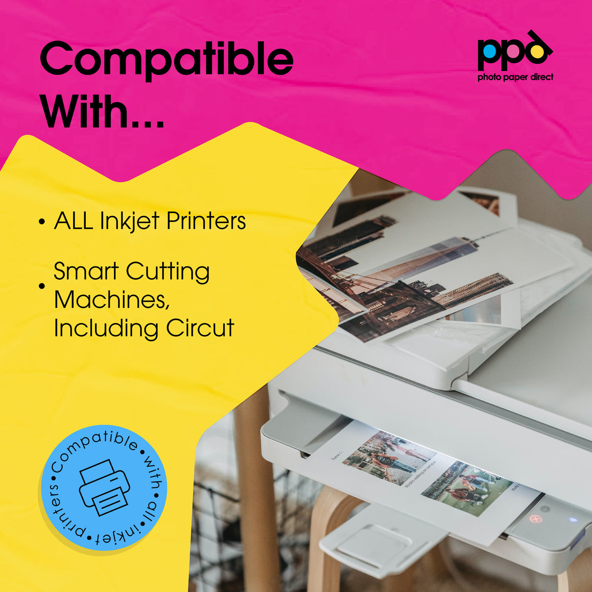 Pg Photo Paper PPD Inkjet 260gsm Photo Paper Glossy Instant Dry Smudge-Proof Photo Ca ...