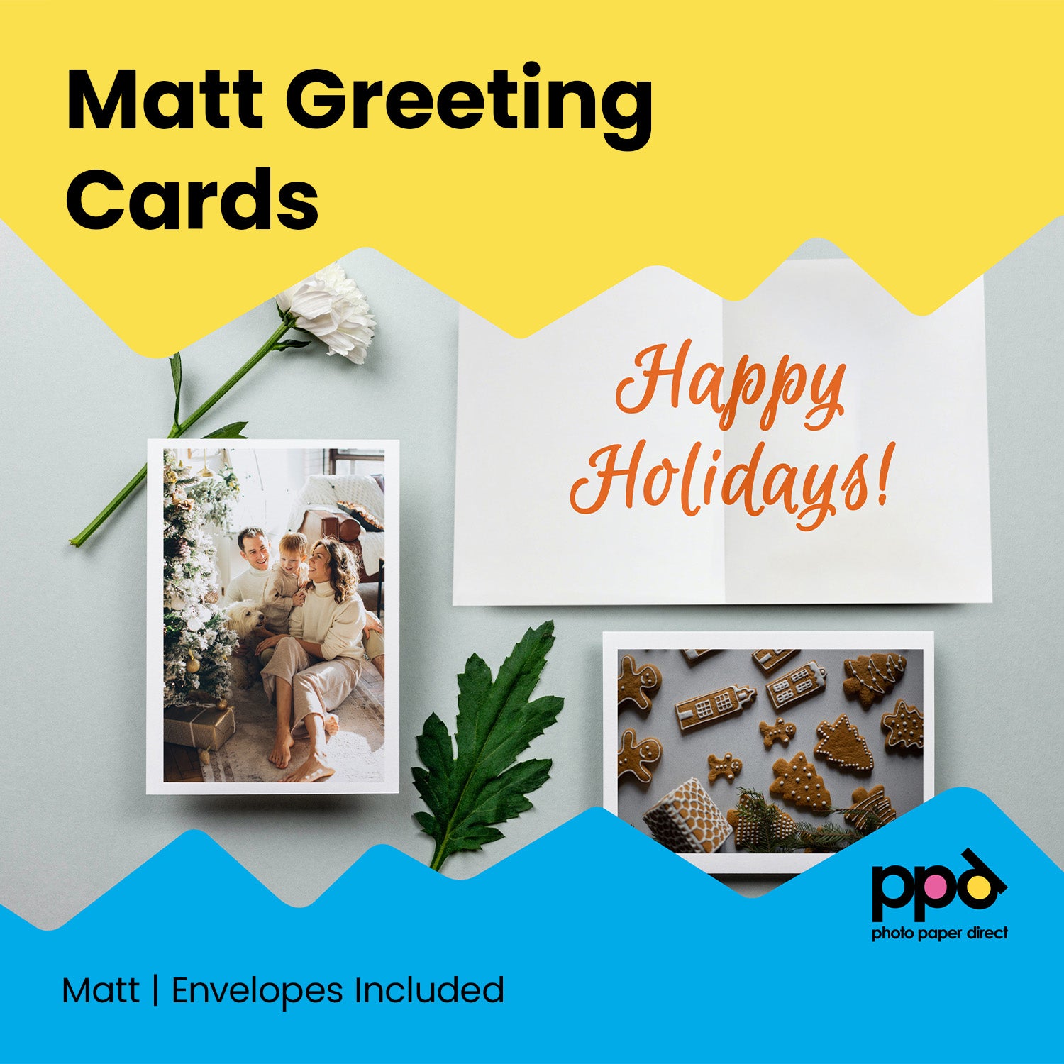 PPD Inkjet Matt Greeting Cards A4 210gsm with Envelopes PPD-49-ENV