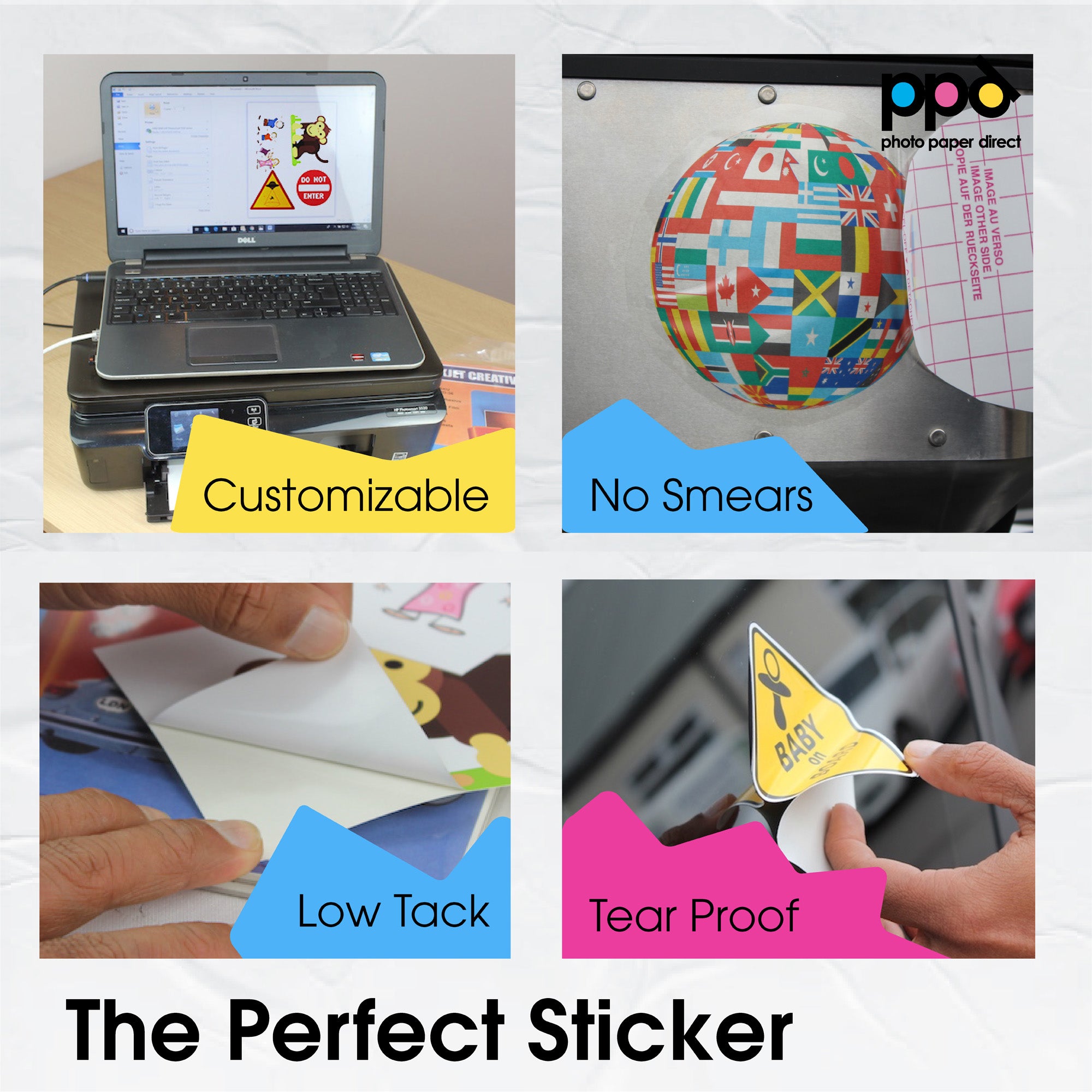 PPD Glossy Sticker Paper A4 120g Self Adhesive PPD-73