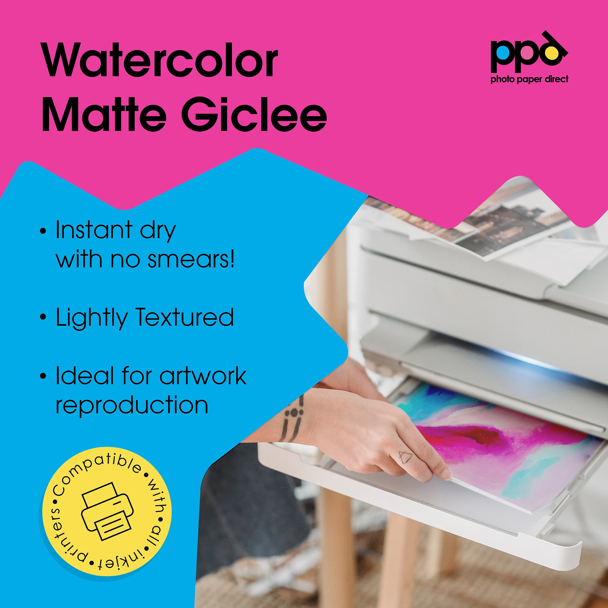 PPD Inkjet Watercolour Matt Giclee Fine Art Archival Paper A3 240gsm PPD-75