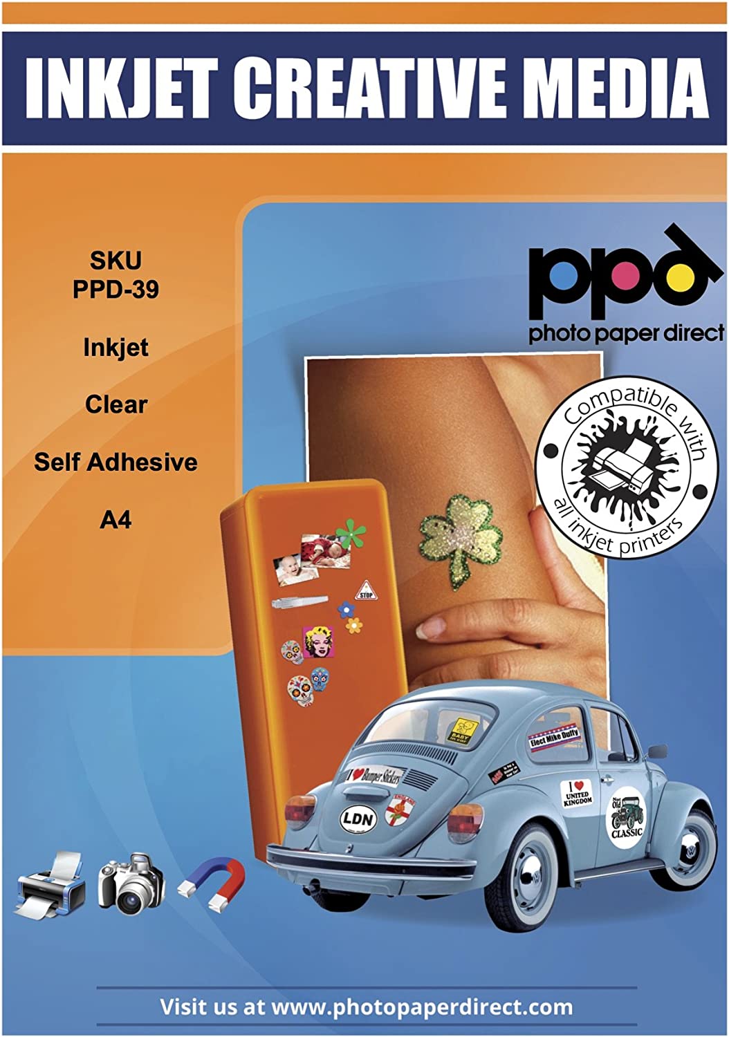 PPD Inkjet Vinyl Self-Adhesive Clear 4.7mil A4 PPD-39