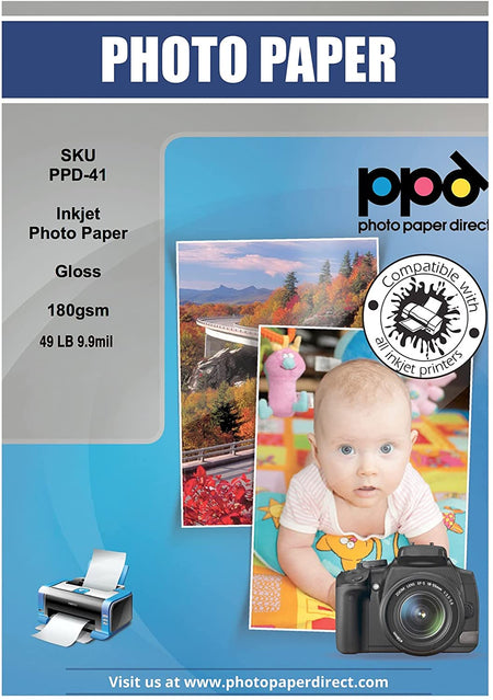 PPD Inkjet Photo Paper Glossy 49lb. 180gsm 9.9mil A3 PPD-41