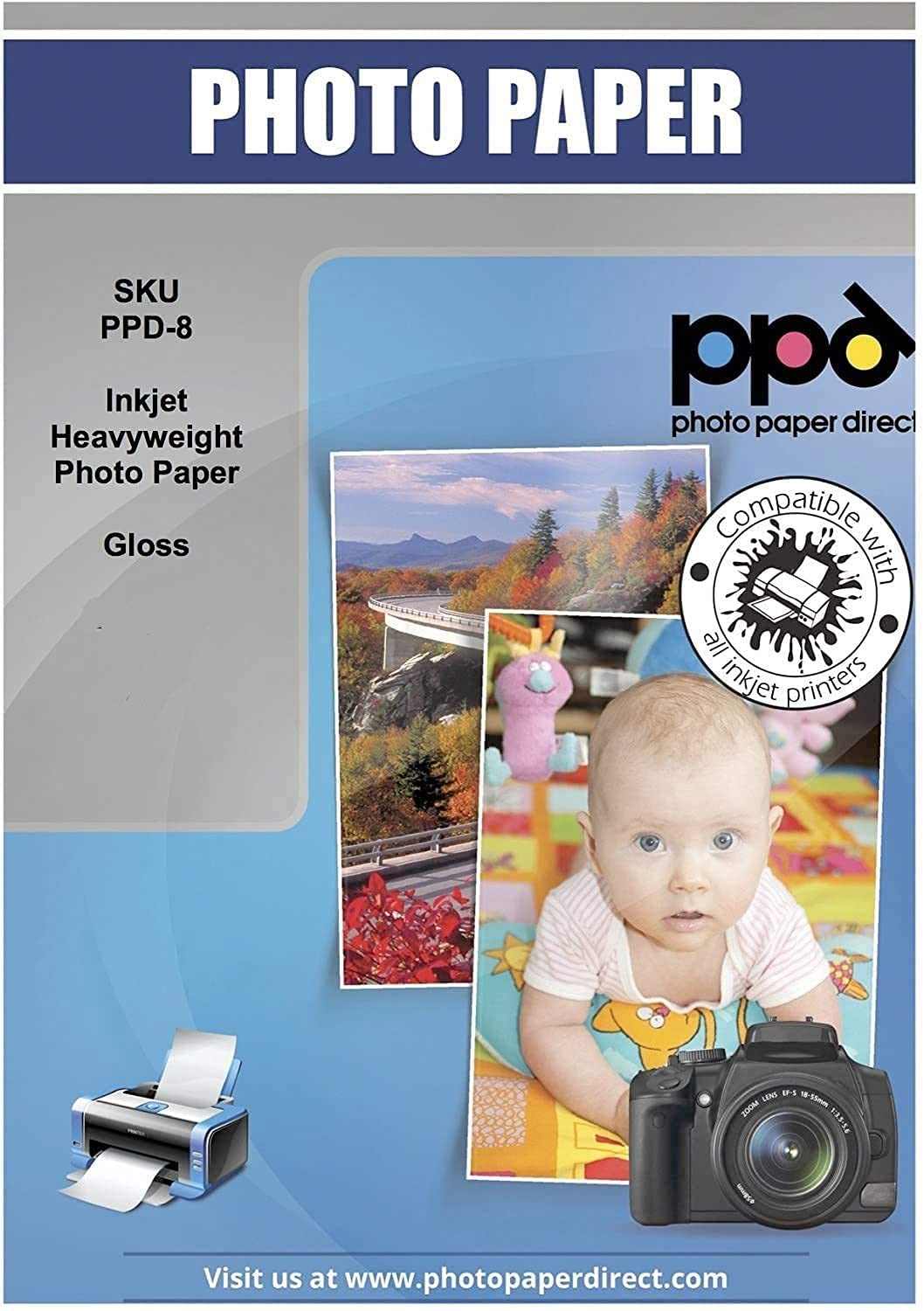PPD Inkjet Heavyweight Photo Paper Glossy 64lb. 240gsm A4 PPD-8