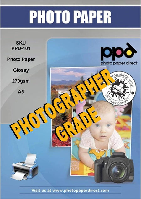 PPD Inkjet A5 Glossy Photo Paper Super Premium 270gsm x 50 Sheets PPD-101
