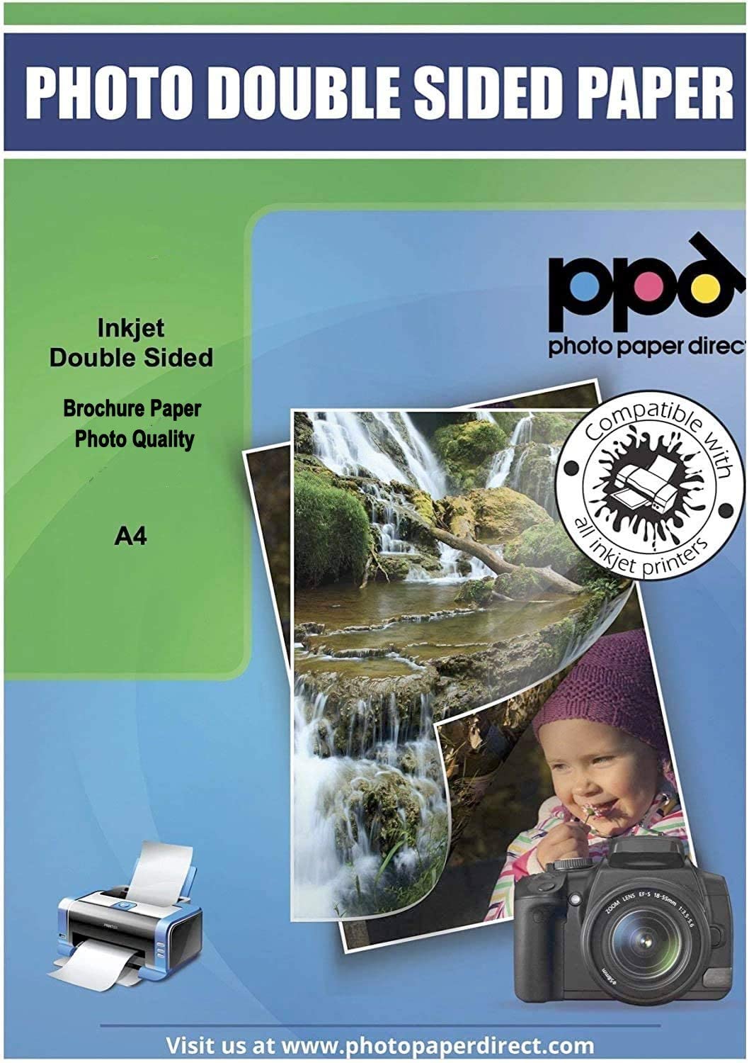 PPD Inkjet Brochure Paper Double Sided Smooth Matt Finish 35lb. 130gsm 6.3mil A4 PPD-40