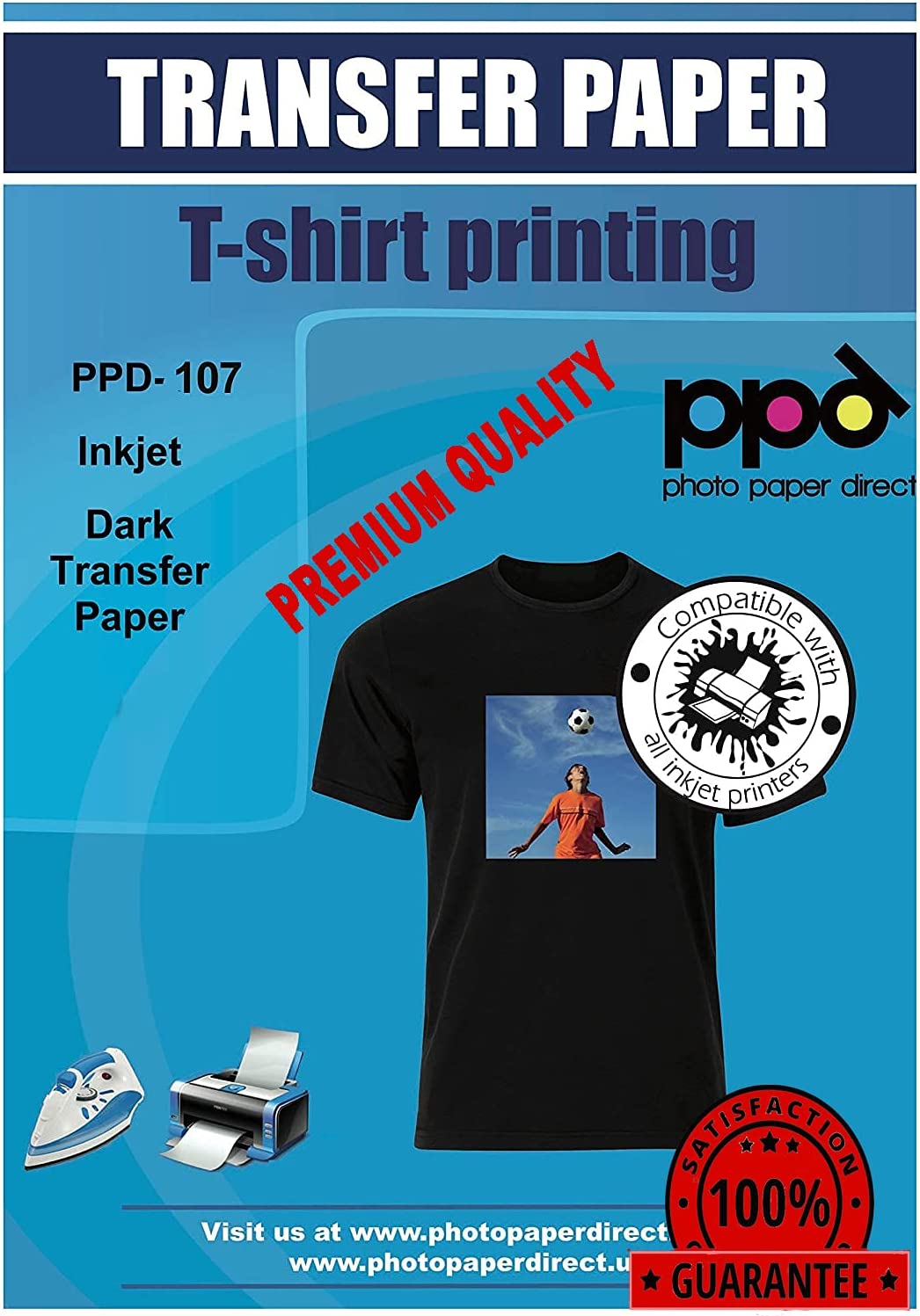 PPD Inkjet Iron-On Dark Transfer Paper A3 PPD-107