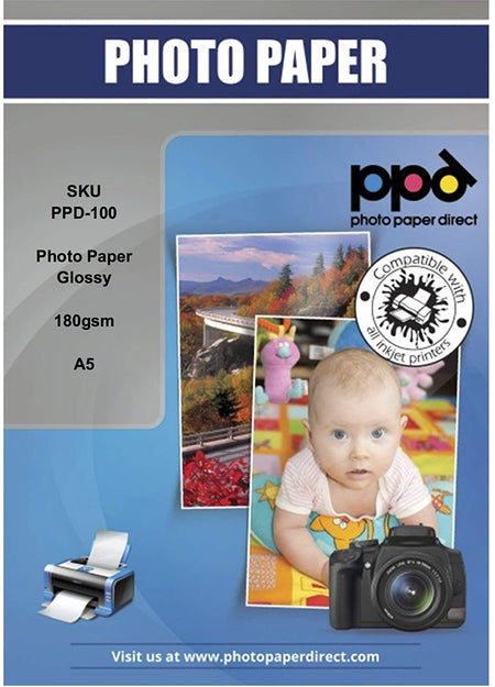 PPD Inkjet Premium Photo Paper Gloss A5 180gsm PPD-100