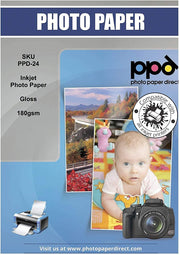 PPD Inkjet Photo Paper Glossy 49lb. 180gsm 9.9mil A4 PPD-24