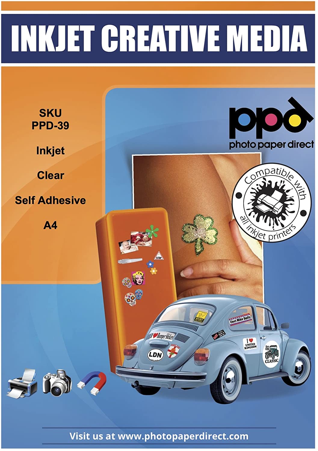 PPD Inkjet Vinyl Self-Adhesive Clear 4.7mil A4 PPD-39