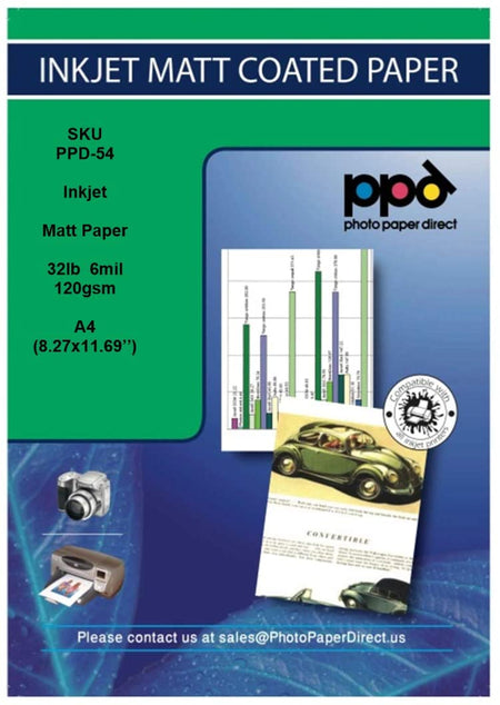 PPD A4 120gsm Matt Coated Inkjet Photo Quality Paper PPD-54