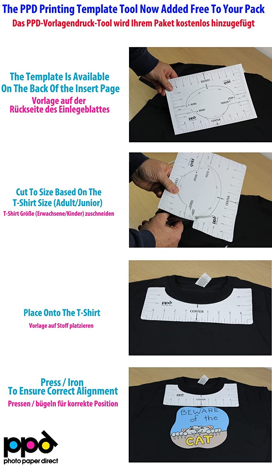 PPD Inkjet Iron-On Dark Transfer Paper A3 PPD-107