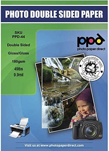 PPD A4 Premium Inkjet Photo Paper Double Sided Glossy 180g for Photos, Brochures, Calendars and Photo Albums PPD-44